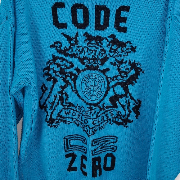 Vintage 90's Code Zero Sweater Size M | VTG Retro Casual Basic Winter Fall - Picture 3 of 5